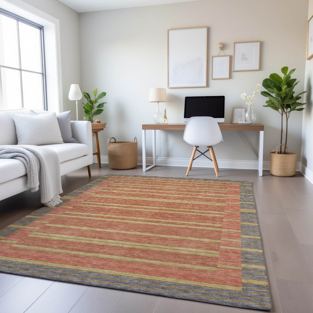 Premium Washable Super Soft Border Geo Mayfield Rug