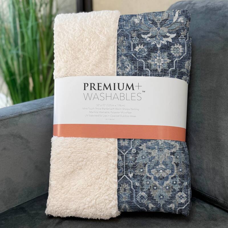 Premium Machine Washable ASB94 Traditional Global Sherpa Throw Blanket
