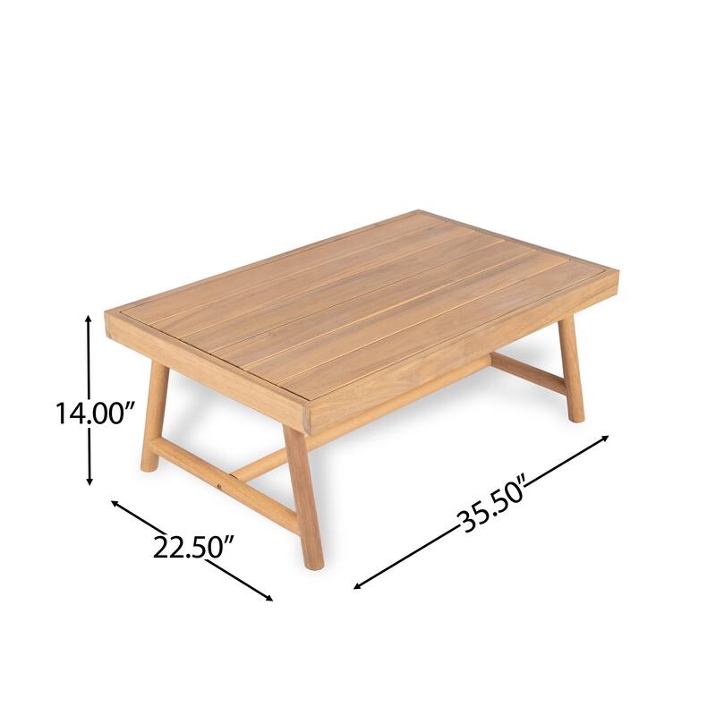 Christopher Knight Home - Delano Outdoor Acacia Wood L-Shaped Sectional Set