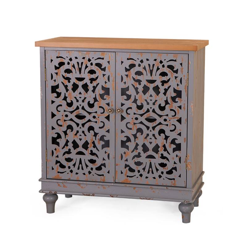 2-door Intricate Traditional Antique Storage Cabinet