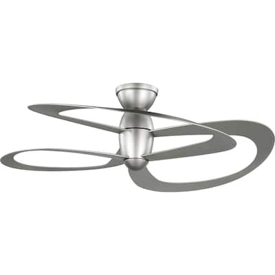 Willacy Collection 3-Blade Nickel 52-Inch DC Motor Ceiling Fan - 48 in x 48 in x 14.5 in