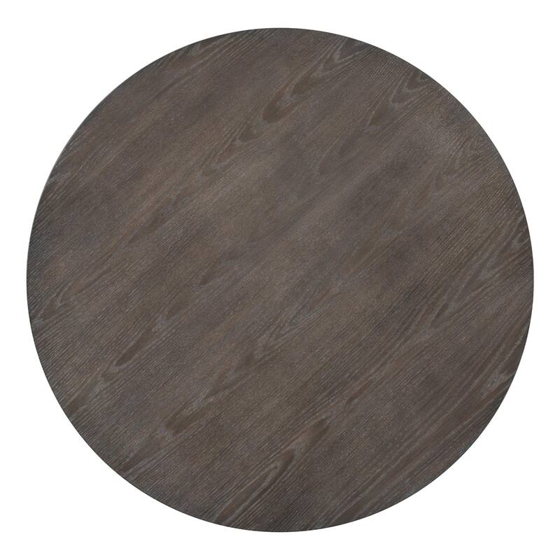 5-Piece Solid Wood Round Dining Table Set with Upholstered Chairs