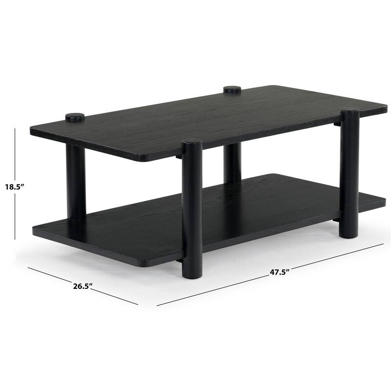 SAFAVIEH Couture Edisyn 2 Shelf Wood Coffee Table - 48"W x 27"D x 19"H