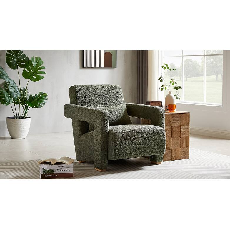 Boucle Accent Chair Set of 2 with Ergonomic Design
