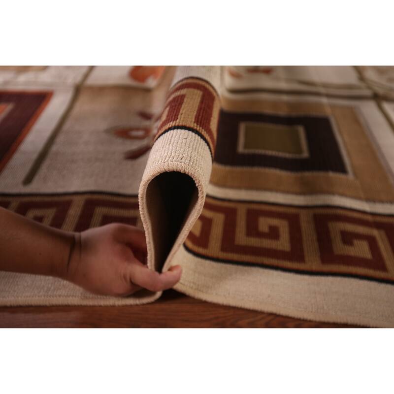 Contemporary Geometric Kashan Turkish Rug Machine Made Floral Carpet - 9'9" x 12'4"