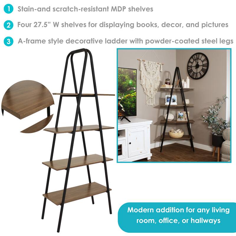 Industrial Style Ladder Bookshelf
