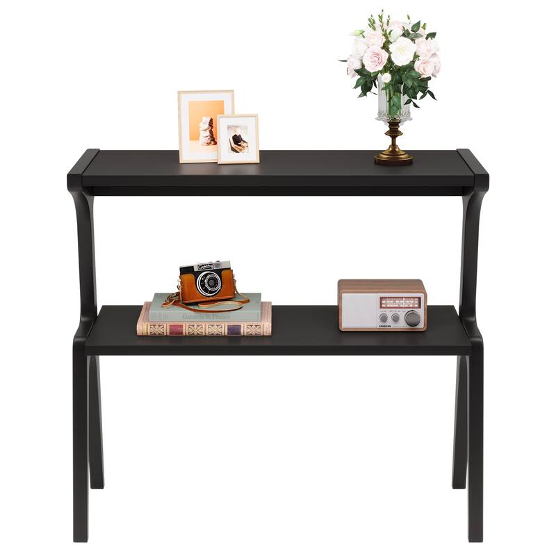 Modern SideTable with Storage Shelf, Sofa End Table with Solid Wood Legs, Bedside Table, Nightstand for Bedroom, Living Room