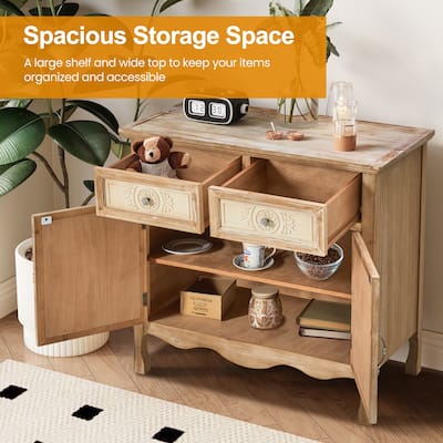 2-Door Accent Storage Cabinet with 2 Drawers and 2 Doors - N/A