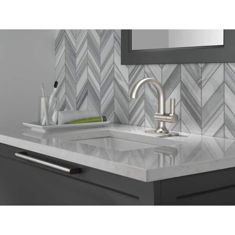 Delta 15855LF Albion 1.2 GPM Single Hole Bathroom Faucet with Push