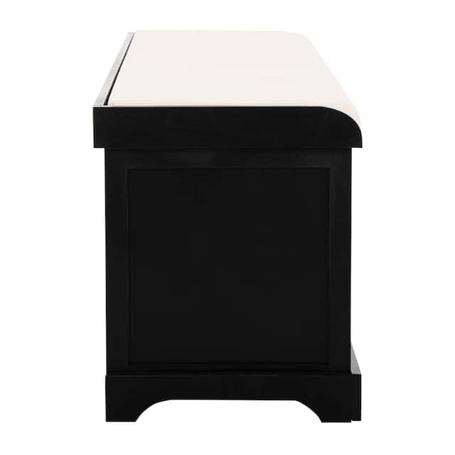 SAFAVIEH Lonan Black/ White Storage Bench - 47" x 16.1" x 19.9"