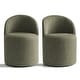 preview thumbnail 16 of 40, Linen Upholstered Dining Chair with Castors (Set of 2)