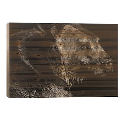 Wild Scratchboard II Print On Wood by Julie T. Chapman - Multi-Color
