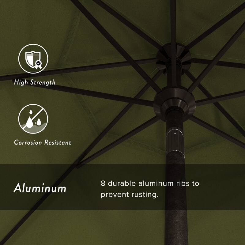 California Umbrella 7.5' Rd. Aluminum Patio Umbrella, Crank Lift with Push Button Tilt, Bronze Finish, Pacifica Fabric