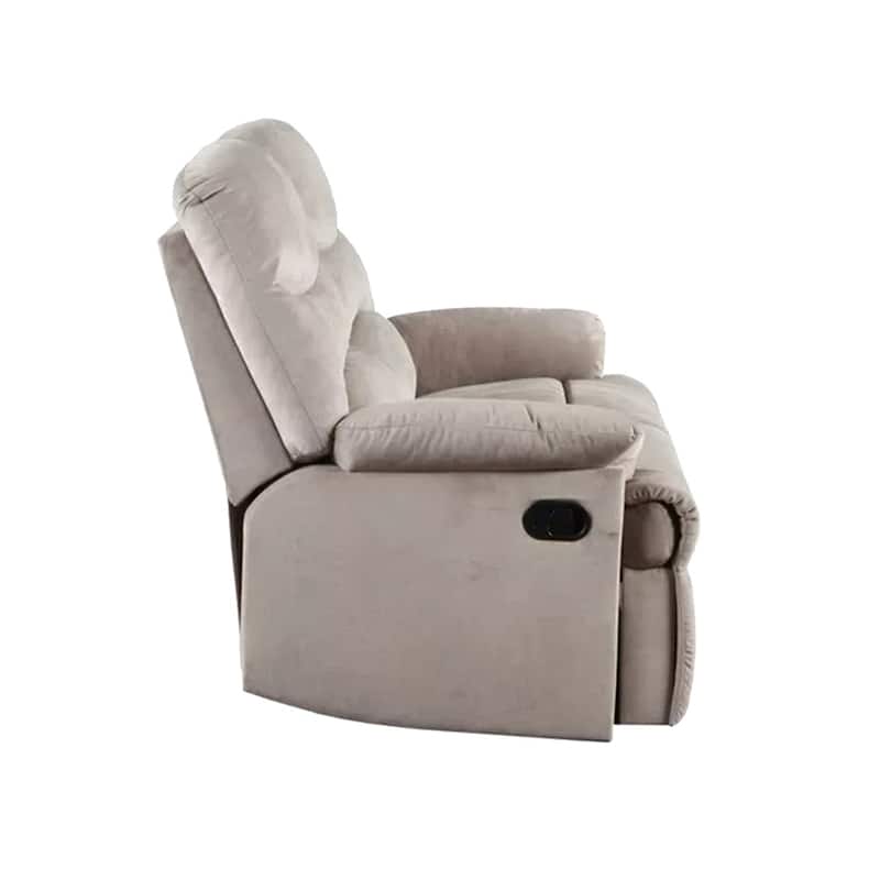 Velvet Upholstered Manual Motion Recliner Loveseat