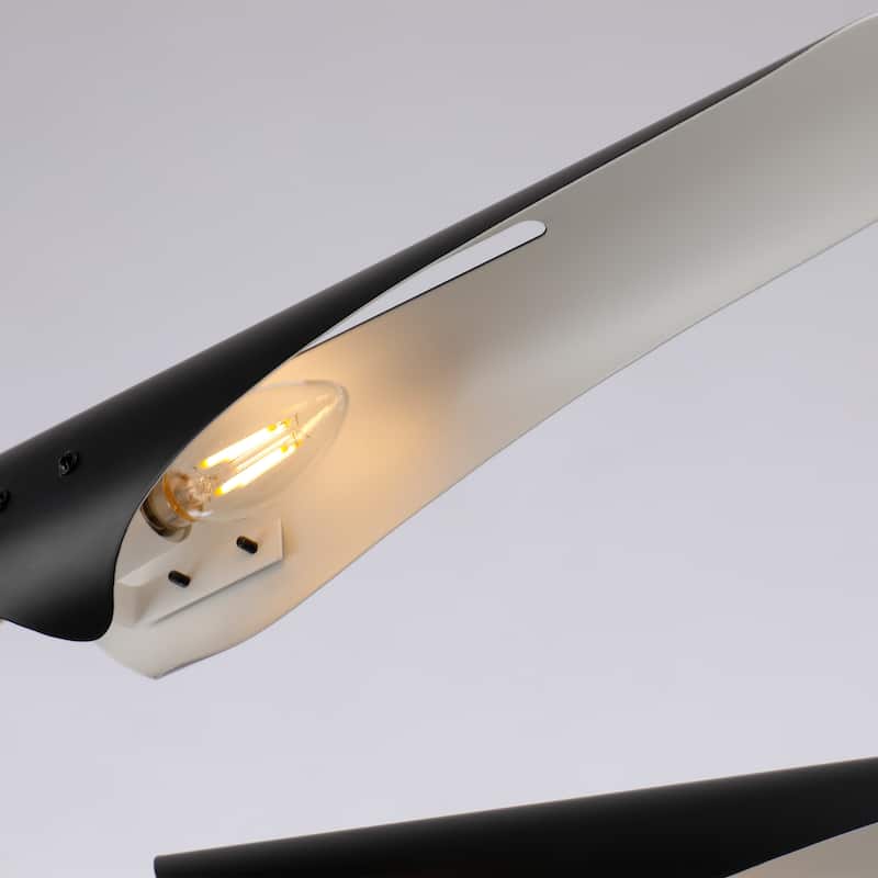 6-Light Modern Industrial Swing Black Sputnik Chandelier