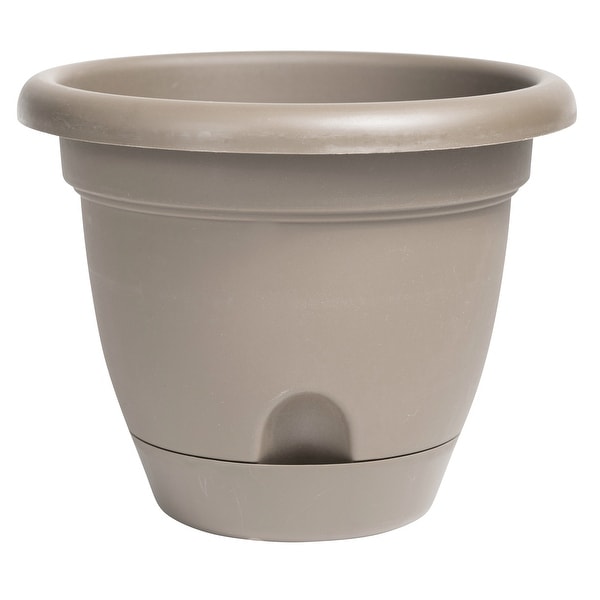Bloem Lucca Self Watering Planter w/ Saucer 14" Pebble Stone - 14. Opens flyout.