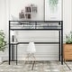 preview thumbnail 2 of 13, Twin Loft Bed with Built-in Desk and Guardrails, Black