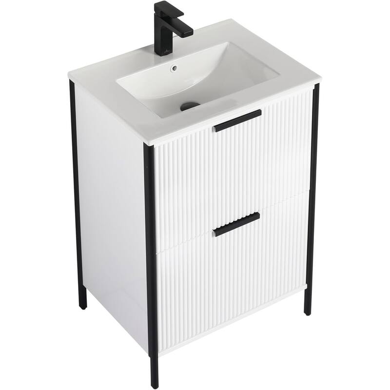 Blossom 24 Inch All Wood Freestanding Bathroom Vanity with Sink