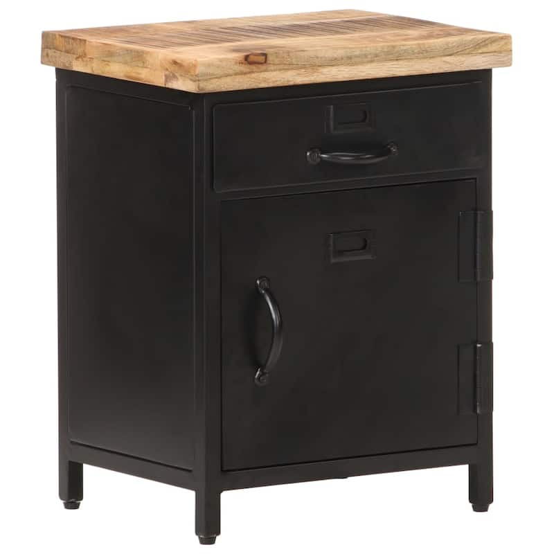 vidaXL Bedside Cabinet 15.7"x11.8"x20.5" Rough Mango Wood