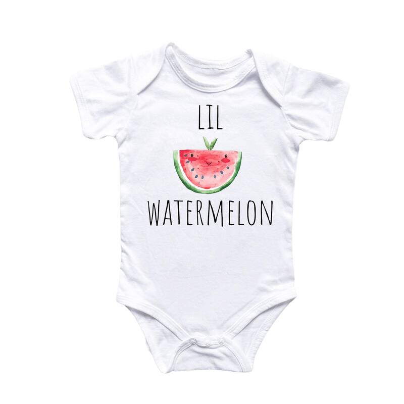 Little Watermelon Fruit - Baby Boy Girl Clothes Infant Bodysuit Funny Cute Newborn - White - Newborn