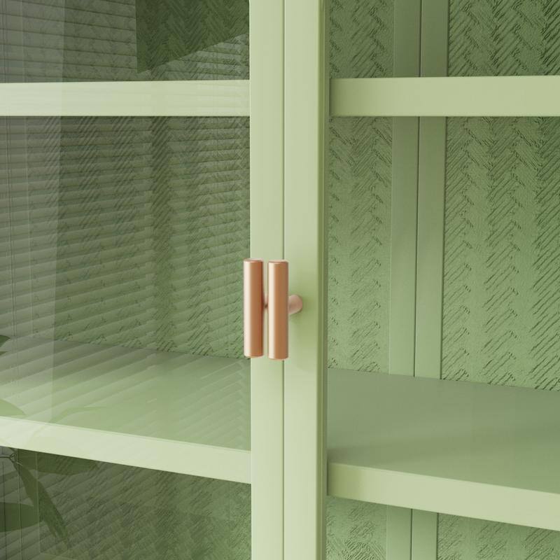 27.56" Modern Wall Cabinet with Featuring Three-tier Enclosed Storag With Glass Doors