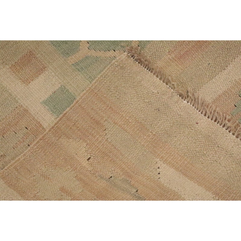 Hand Woven Oriental 100% Wool Carpet Southwestern Tribal Green Kilim Area Rug - 6' 4'' X 4' 7''