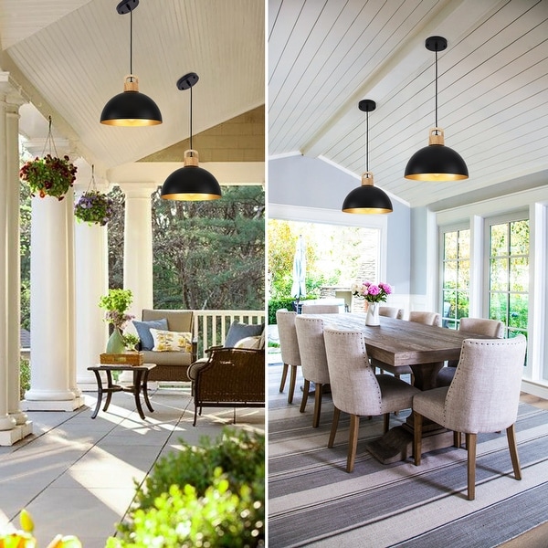 1-Light Modern Pendant Light Fixture with Plug-in Switch for