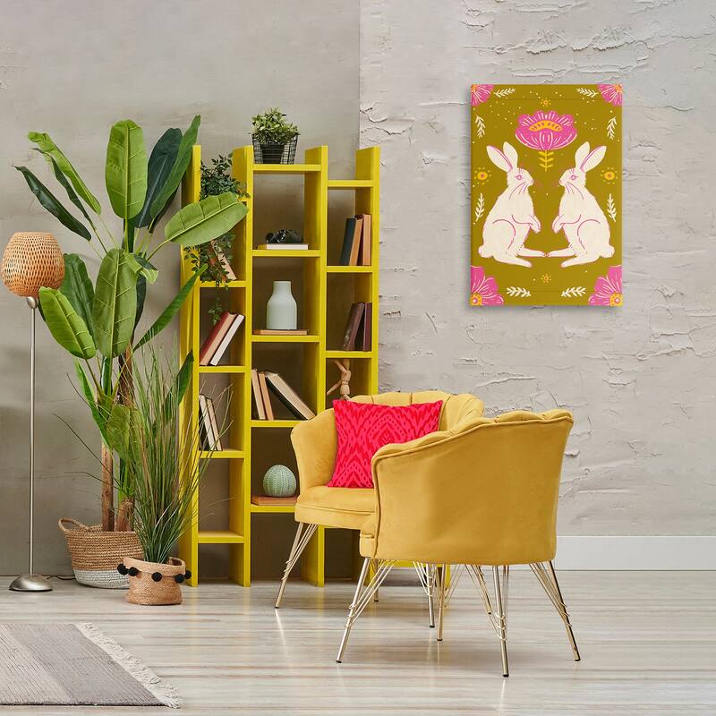 Stupell Mirrored Spring Bunnies Canvas Wall Art Design By Hannah Moren