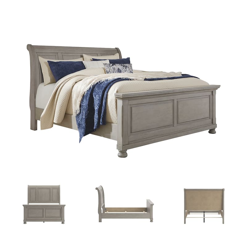 Signature Design by Ashley Lettner Light Gray Sleigh Bed