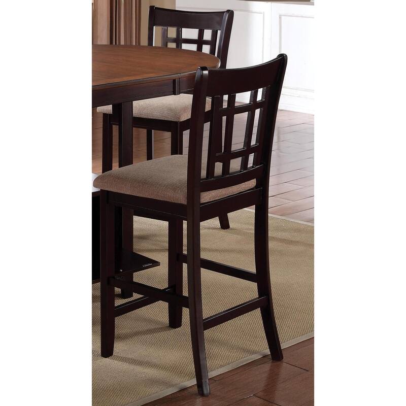 Espresso Chestnut Extendable Counter-Hight Dining Set with Storage Base