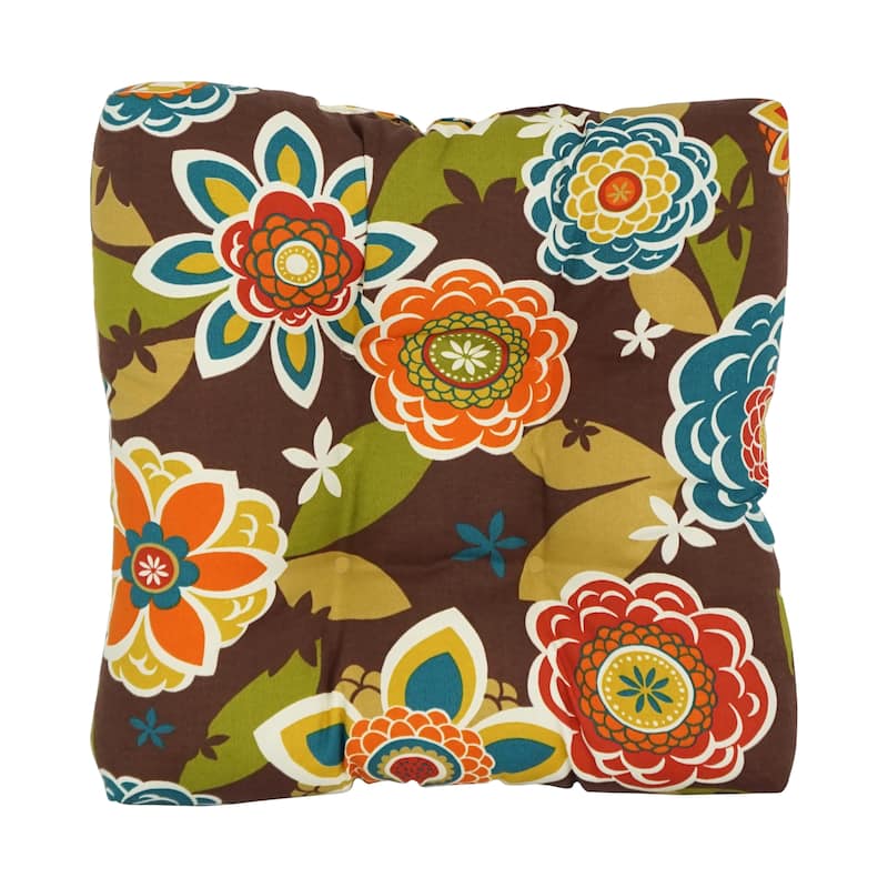 19-inch Square Tufted Indoor/Outdoor Chair Cushions (Set of 4) - 19" x 19"