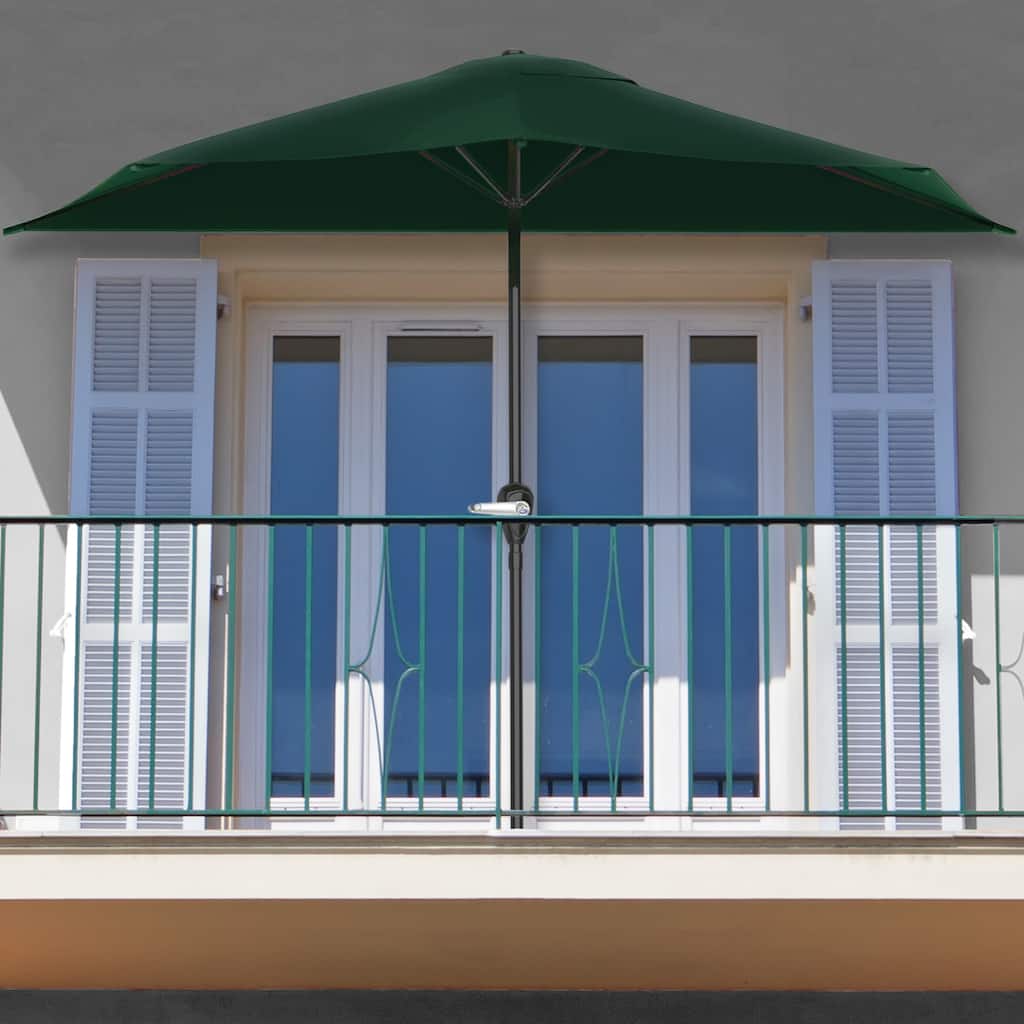 Pure Garden 9ft Half Umbrella with Base