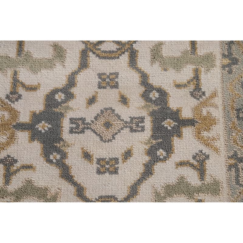 Floral Oushak Oriental Runner Rug Handmade Wool Carpet - 2'5"x 11'6"