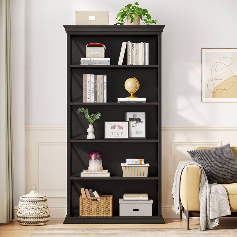 5-Tier Industrial Bookcase, 71 Inches Bookshelves and Bookcases