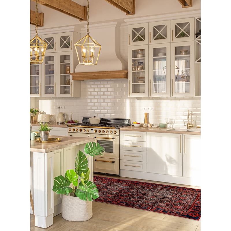 ECARPETGALLERY Hand-knotted Melis Vintage Red Wool Rug - 3'5 x 10'2