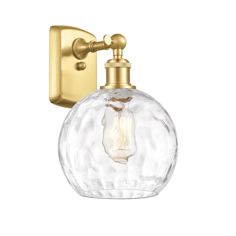 Innovations Lighting Athens Water Glass 1 Light 8" Sconce - Satin Gold