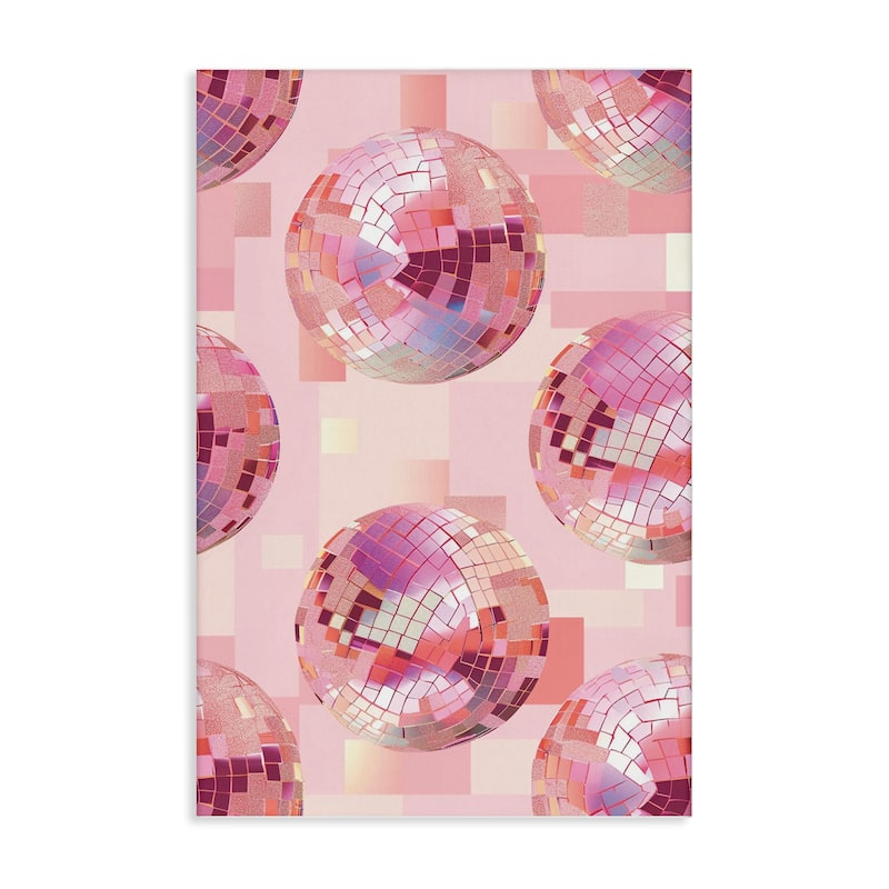 Stupell Feminine Pink Disco Balls Canvas Wall Art Design By LSR Design Studio - 16 x 24