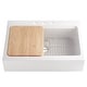 preview thumbnail 3 of 9, Parker Crisp White Fireclay 34" Single Bowl Quick-Fit Farmhouse Apron Workstation Kitchen Sink