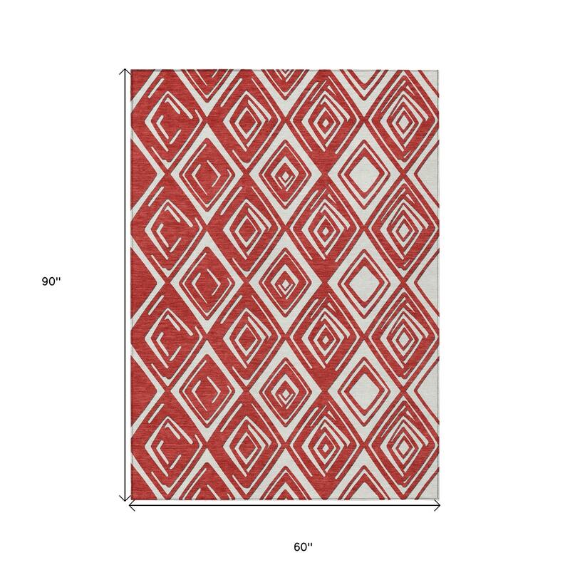 HomeRoots Geometric Transitional Rectangle Outdoor Rug