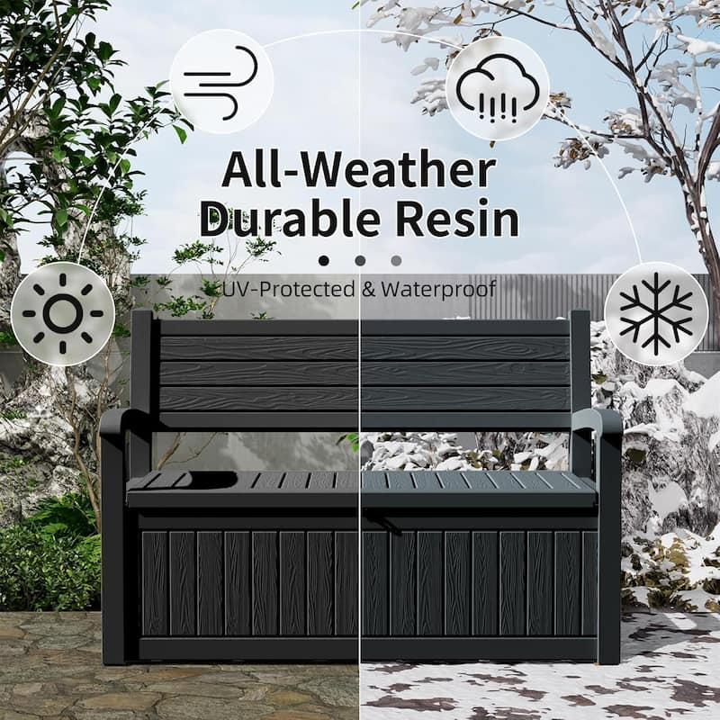80gallon outdoor resin storage chair pillow blanket storage lockable