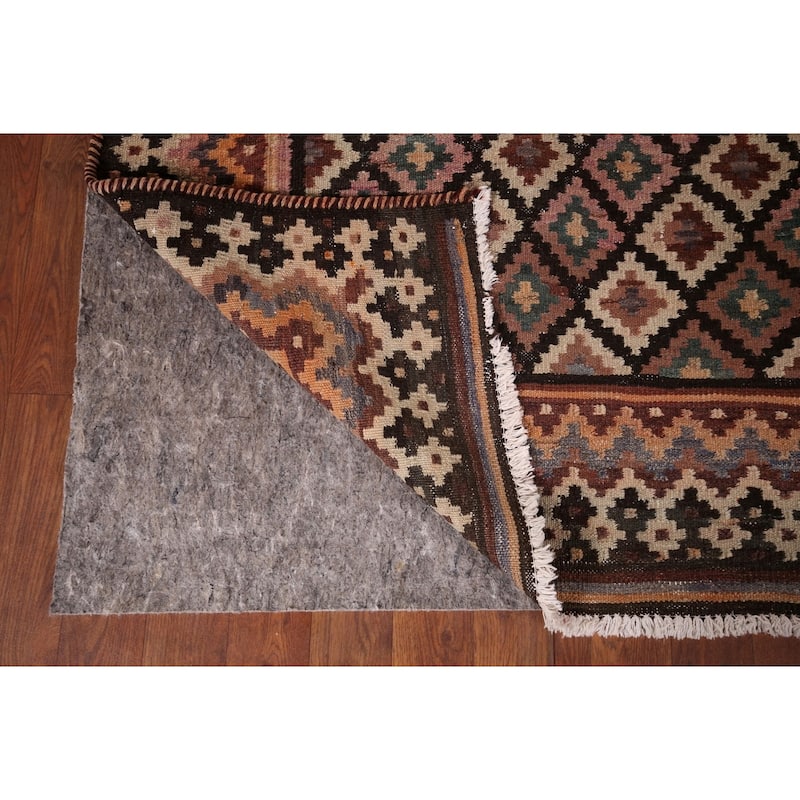 Trellis Kilim Persian Vintage Rug Flatweave Wool Carpet - 5'8" X 8'1"