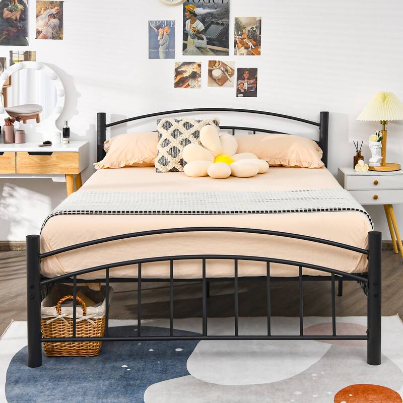 Costway Twin/Full/Queen Size Metal Bed Frame Platform Mattress