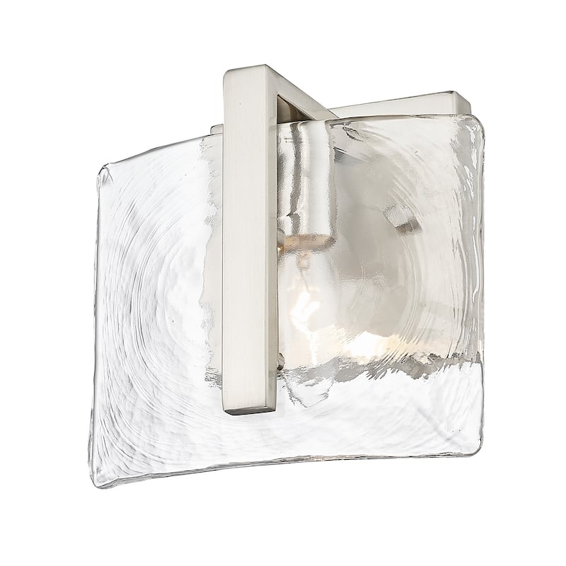 Aenon 6.875" Wide 1-Light Wall Sconce with Hammered Water Glass