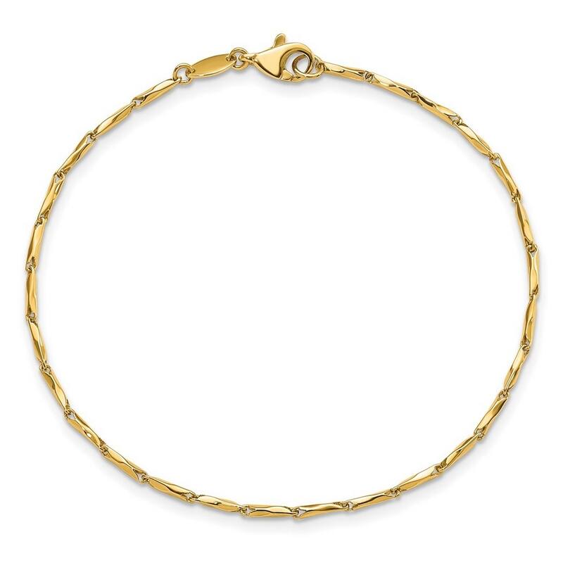 Curata 14k Gold Polished Fancy Link Bracelet 7.25 Inch