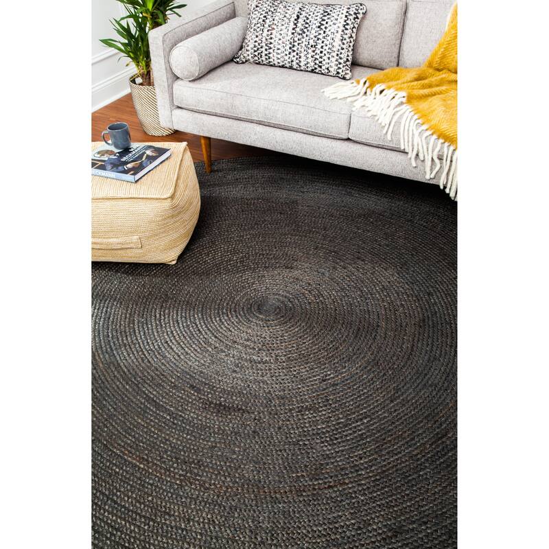 Jani Tara Braided Natural Jute Area Rug - Kerala Round Rug, 4-Feet, Durable, Superior Quality