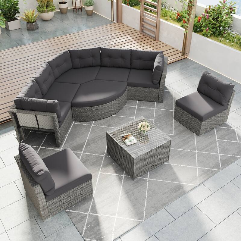 Patio Seating Group With Cushions and Center Table for Patio