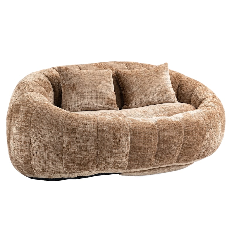 GDFStudio - Laurel Chenille 2-Seater Lazy Sofa with High-Density Foam and Oversized Comfort