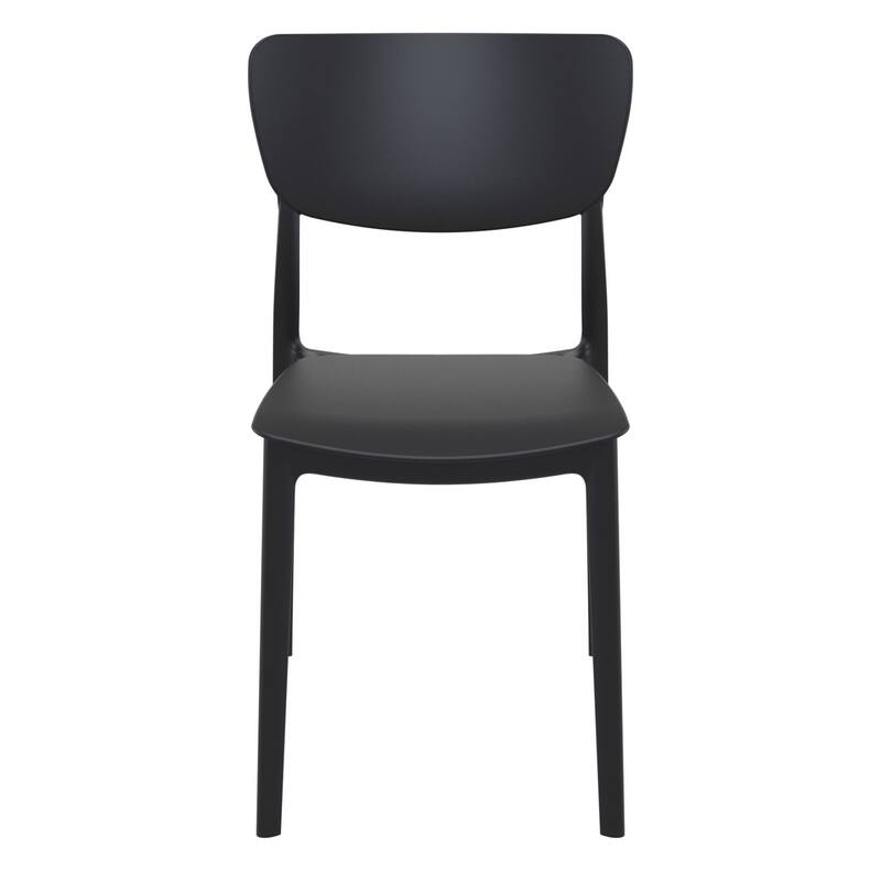 33" Black Solid Stackable Patio Dining Chair