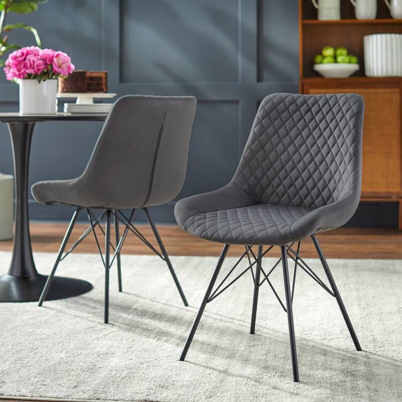 angelo:HOME Kavitt Tufted Dining Chair (Set of 2) - Set of 2 - Grey - Dining Height