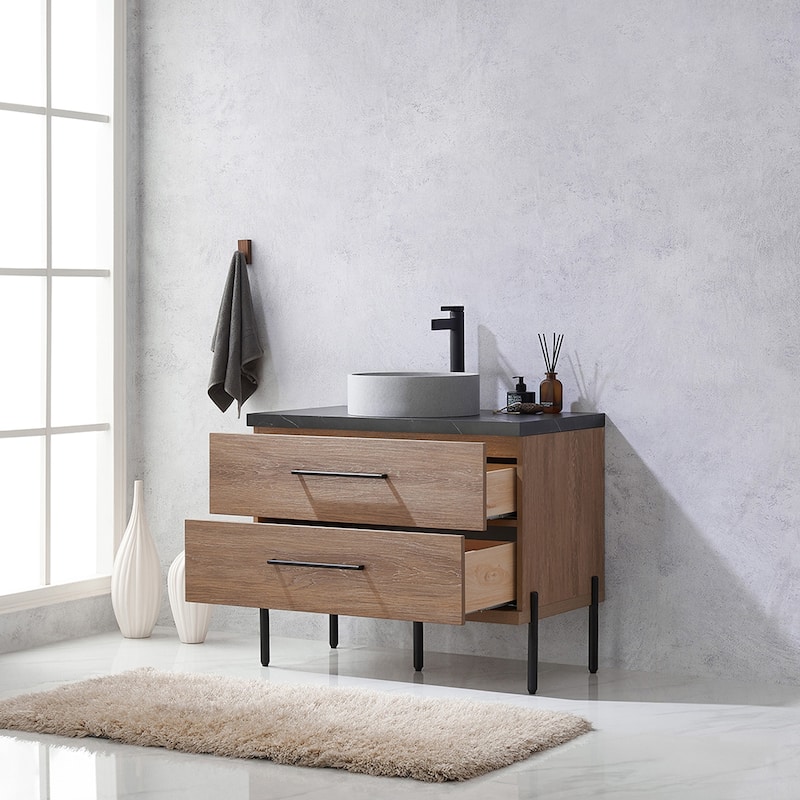 Trento Bath Vanity with Sintered Stone Top with Concrete Sink (C)